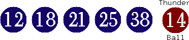 12 18 21 25 38 (14)
