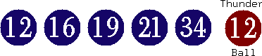 12 16 19 21 34 (12)