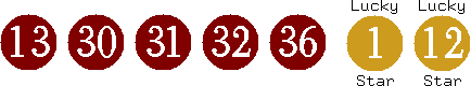 13 30 31 32 36 (01 12)