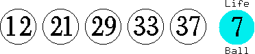 12 21 29 33 37 (07)