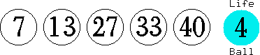 07 13 27 33 40 (04)