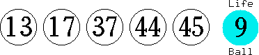 13 17 37 44 45 (09)