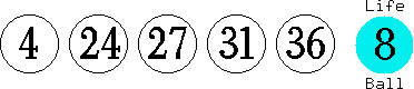 04 24 27 31 36 (08)