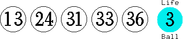 13 24 31 33 36 (03)