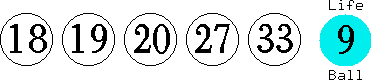 18 19 20 27 33 (09)