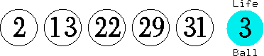02 13 22 29 31 (03)