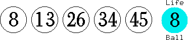 08 13 26 34 45 (08)