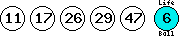 11 17 26 29 47 (06)