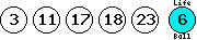 03 11 17 18 23 (06)