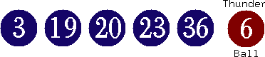 03 19 20 23 36 (06)