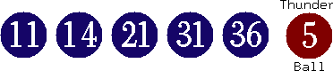 11 14 21 31 36 (05)