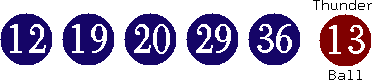 12 19 20 29 36 (13)
