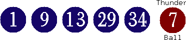 01 09 13 29 34 (07)