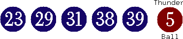 23 29 31 38 39 (05)