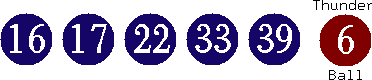 16 17 22 33 39 (06)