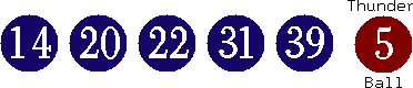 14 20 22 31 39 (05)