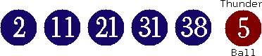 02 11 21 31 38 (05)