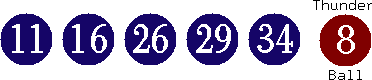 11 16 26 29 34 (08)