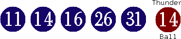 11 14 16 26 31 (14)