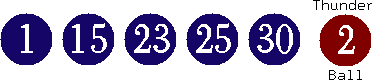 01 15 23 25 30 (02)