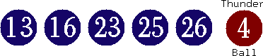 13 16 23 25 26 (04)