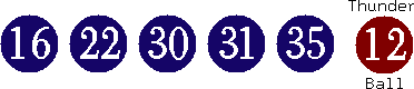 16 22 30 31 35 (12)