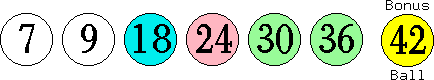 07 09 18 24 30 36 (42)