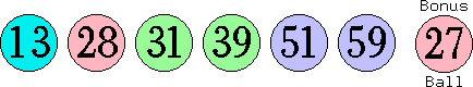 13 28 31 39 51 59 (27)