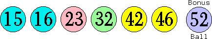 15 16 23 32 42 46 (52)