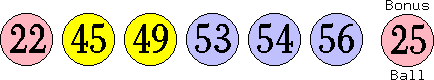 22 45 49 53 54 56 (25)