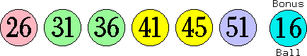 26 31 36 41 45 51 (16)