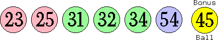 23 25 31 32 34 54 (45)